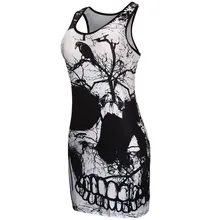 Vestido sin mangas con estampado de calavera para mujer Womail, vestido de verano Vintage, vestido informal suelto, regalo Apr 3, envío directo W329