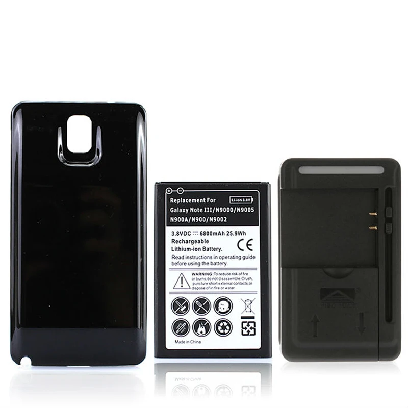Для Galaxy Note3 6800 мАч Расширенный аккумулятор + задняя крышка настенное зарядное