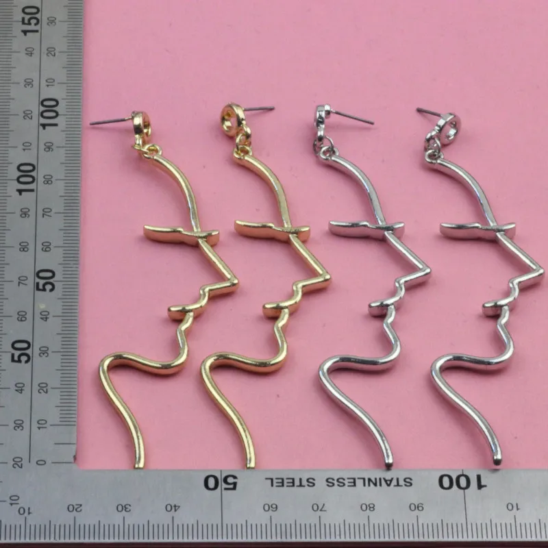 Timlee E193 New Personality Exaggeration Face Earring Alloy Long Drop Earrings,Fashion Accessories wholesale