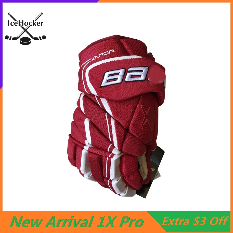 

Top level 1X Pro Ice Hockey Gloves Red/White Color 13" 14" Professional Hockey Glove Free Shipping