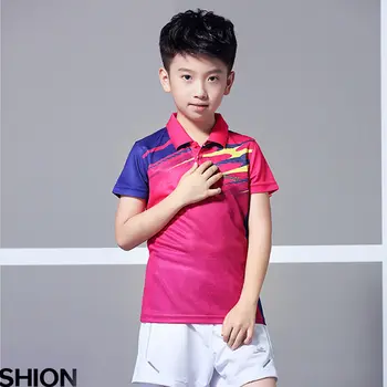 

Adsmoney Children's short-sleeved badminton clothing suits Breathable and quick-drying tennis clothes Sports T-shirt + shorts