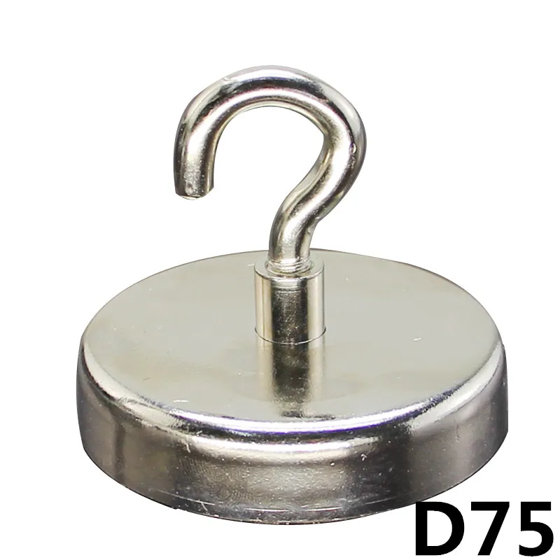 

1pcs D75MM ganchos poderosos pesado de neodimio de nevera de las superficies no cero N35 Neodymium Magnet