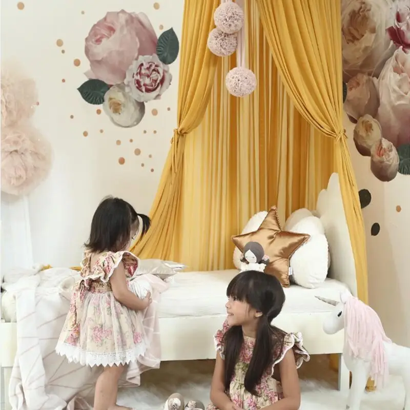Принцесса детская москитная сетка кровать детская балдахин покрывало занавеска Постельные Принадлежности Декор подвесная купольная кроватка сетка
