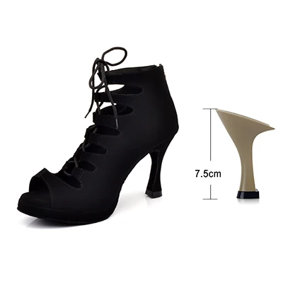 Ladingwu/новые женские туфли для латинских танцев; бальные туфли на платформе для танго; женские удобные фланелевые туфли для танцев; Цвет Черный; 9 см; Куба - Цвет: Black 7.5cm