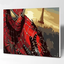 Человек-паук DIY живопись по номерам Современная Настенная живопись ручная роспись маслом на холсте для украшения дома