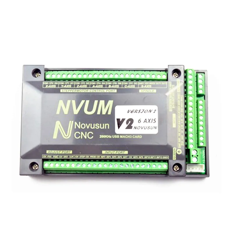 NVUM 4 Axis Mach3 USB карта 200 кГц ЧПУ 3 4 6 Axis Motion control Card Breakout Board для diy гравер машина