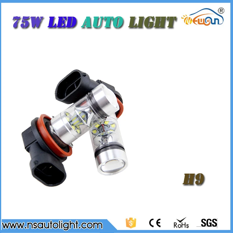 

High power 75w H8 H9 H11 fog lights led, 12-28v auto fog lamps 800lm white car front led fog lights