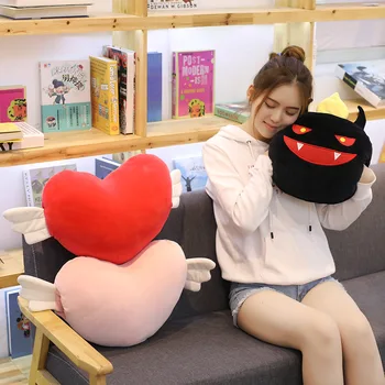 

Cushions Home Decor Filling Halloween Pumpkin Plush Pillow Seat Cushion For Bench Sofa Chair Nordic Toy Angel Demon Heart Pillow