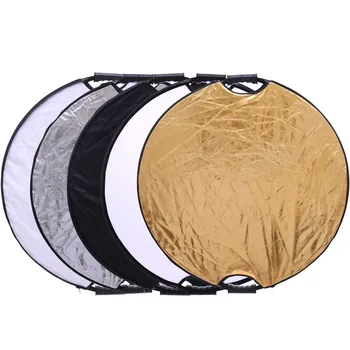 

32'' 80cm Portable Collapsible 5 in 1 Light Round Photography Reflector with the handle for Studio Multi Photo Disc