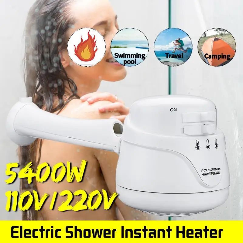 

Mini Instant Electric Water Heaters with Hose 110V/220V 2300W-5400W Low/High/Medium Three Water Temperature 2 Switches Control
