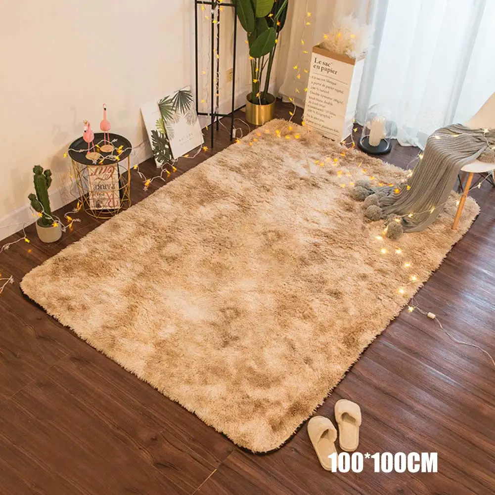 Ковер с нордическим узором мягкий теплый градиентный цвет плюшевый коврик для спальни гостиной LE66 - Color: 100cmx100cm