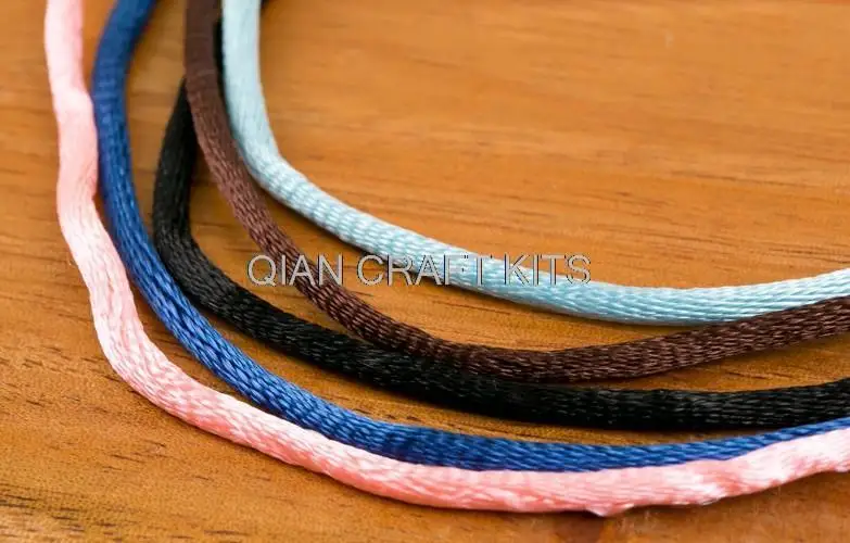 

Set of 100 yards multiple colors Satin Silk Strands Cords Necklaces Strings for jewelry making- 2mm
