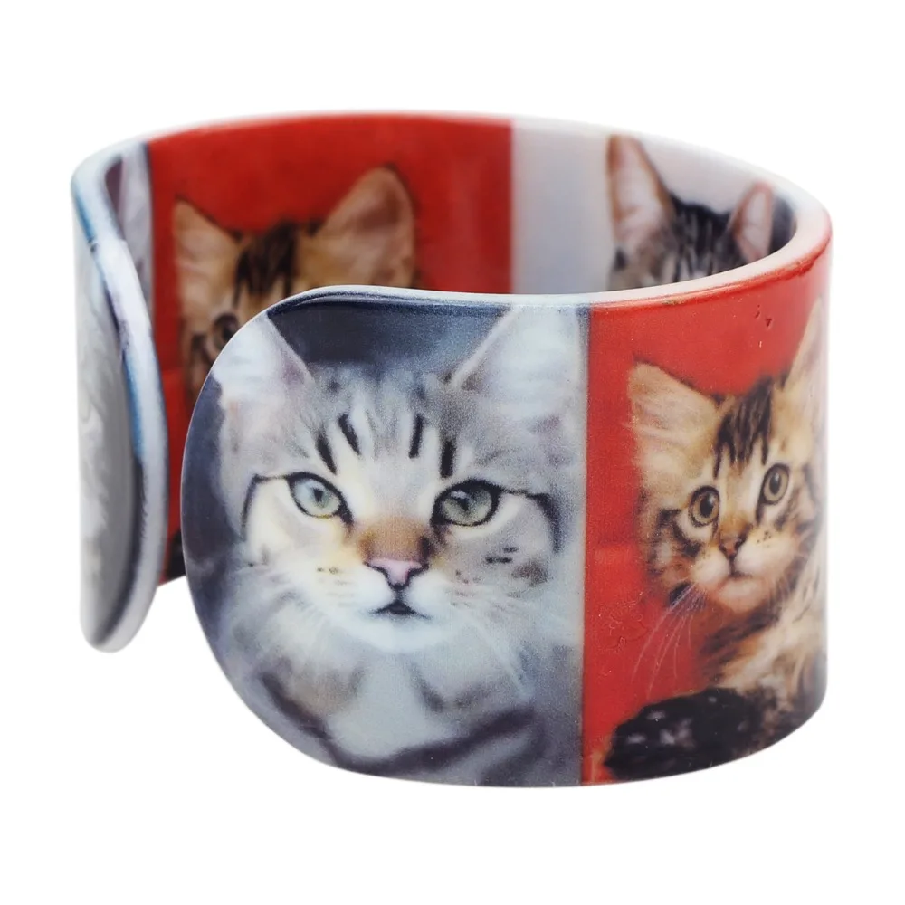 Bonsny пластиковые кошачьи браслеты с котенком модные индийские массивные