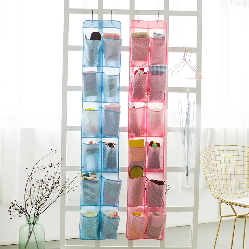 Buy 28*160cm 12 Pockets Fabric Storage Bag Dots