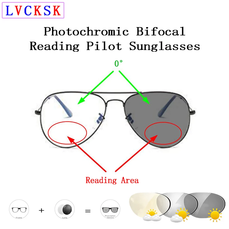 Интеллектуальные фотохромные солнечные очки пилота бифокальные очки для чтения лупа для мужчин и женщин взгляд рядом дальний пресбиопии очки A3