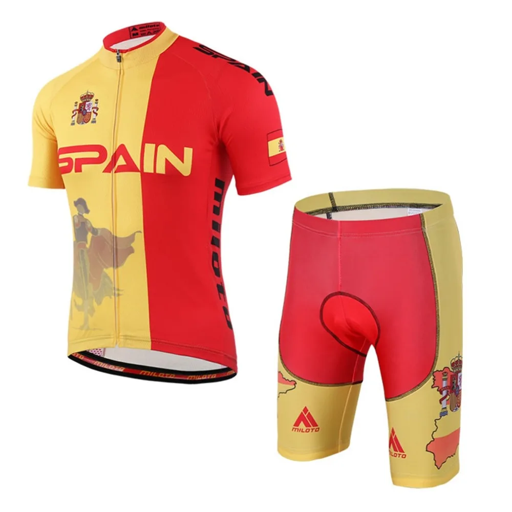 

Boy Spain Team Sports Cycling Set Maillot Ciclismo Cycling Jersey & Mtb Bike Bib Shorts Kit Summer Children's Gift Age 2+