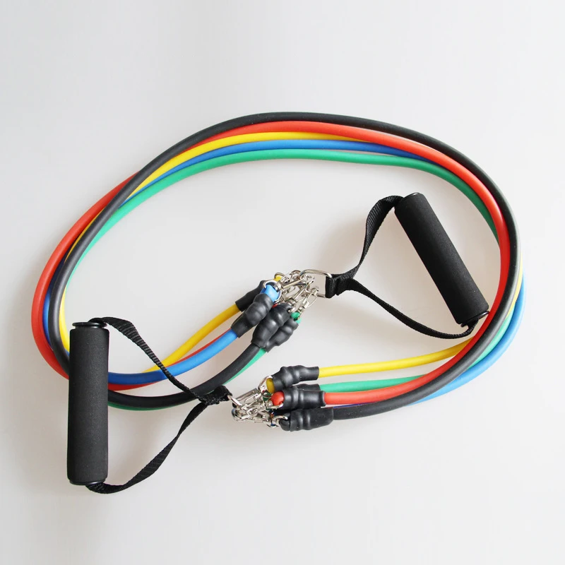 

New 11 Pcs/Set Fitness Equipments Workout Resistance Bands Latex Exercise Pilates Tubes Pull Rope Expanders Elastic BodyBuilding
