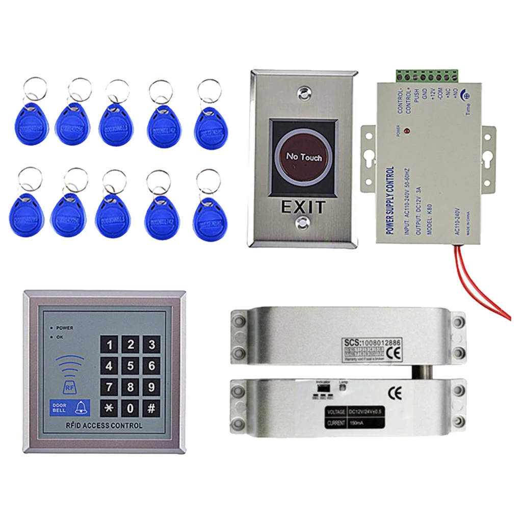 MagiDeal Door Access Control Fingerprint ID Card KeyPad System Electric Door Lock