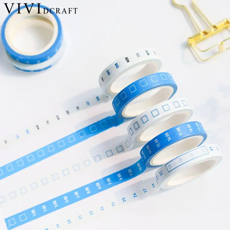 

Vividcraft To Do List Self Adhesive Tapes Date Week Timeline Plan Book Efficiency Washi Paper Tapes Stationery Stickers 4 Rolls