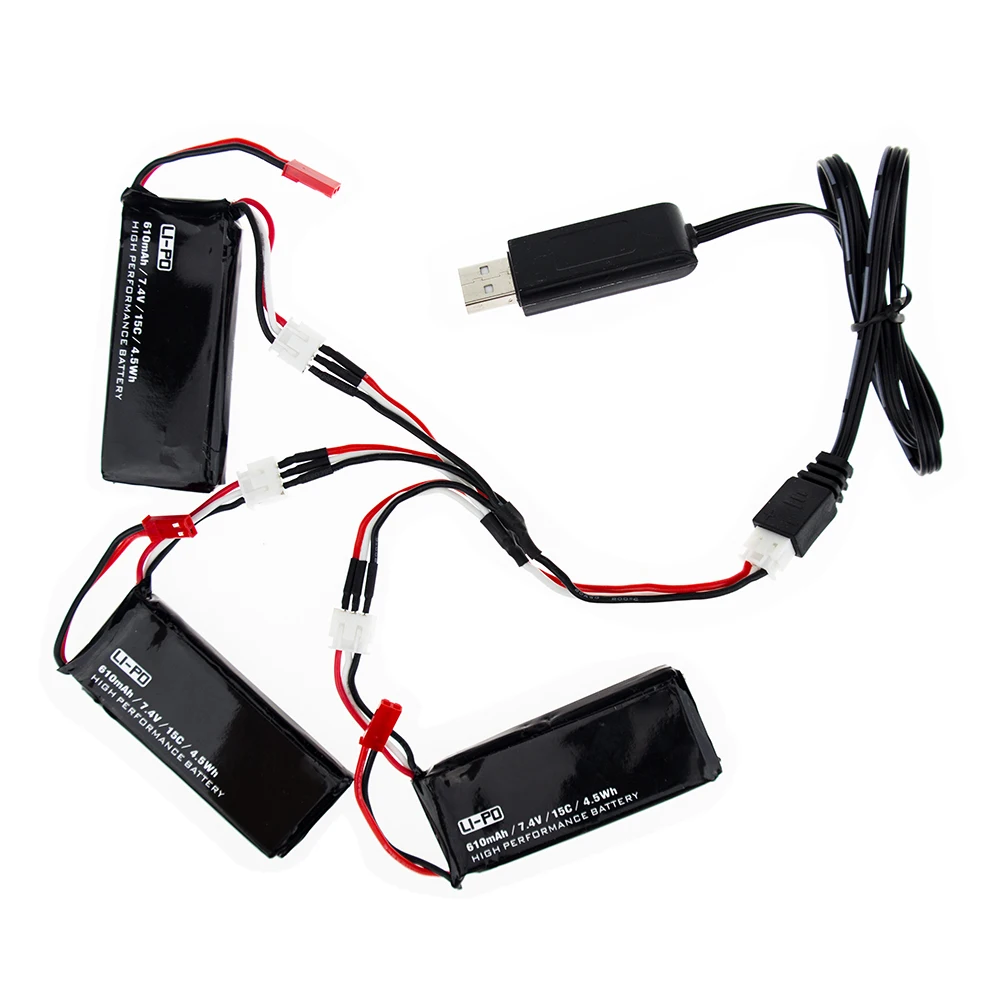 2 Pieces Batterie Originale 7.4V 610mAh pour Hubsan X4 H502S H502E Pi/èces D/étach/ées RC Quadcopter Drone