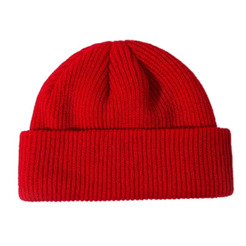 Winter Unisex Black Grey Red Solid Color Rib Knitted Beanies Hats For Woman Mens Ladies Casual Cap Kids Girls Boys timberland skully Skullies & Beanies