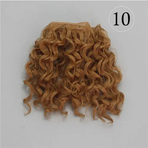 AAAA Высокое качество 15 см высокая температура термостойкие волосы куклы для 1/3 1/4 1/6 BJD diy парики с волнистыми волосами для куклы - Цвет: 10 Yellow White