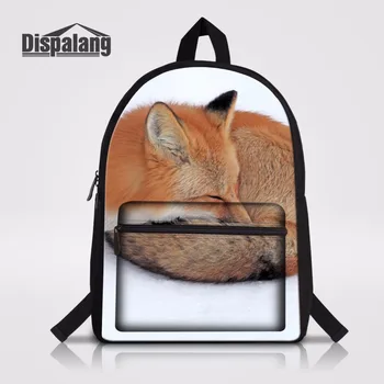 

Dispalang Animal Fox 3D Printing Men Shoulder Laptop Backpack College Students Female Campus Back Pack Cotton School Bag Mochila