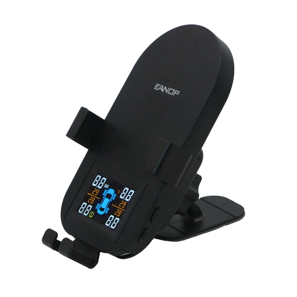New EANOP TW100 TPMS Real-Time Tire Pressure Alarm Tyre Pressure Monitoring System with Wireless Charger +USB Car Charger