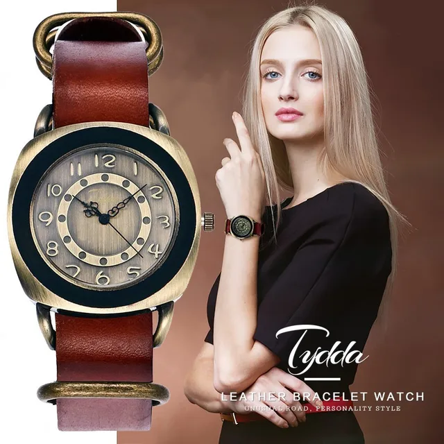 Tydda Brand Women Fashion Creative Genuine Leather Bracelet Watches Casual Women Tydda Brand Women Fashion Creative Genuine Leather Bracelet Watches Casual Women