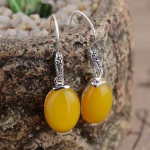 Серьги из халцедона оптом серебро установленной пробы тайский серебряный S925 стерлингового серебра серьги новая стильная текстильная спортивная обувь подарок