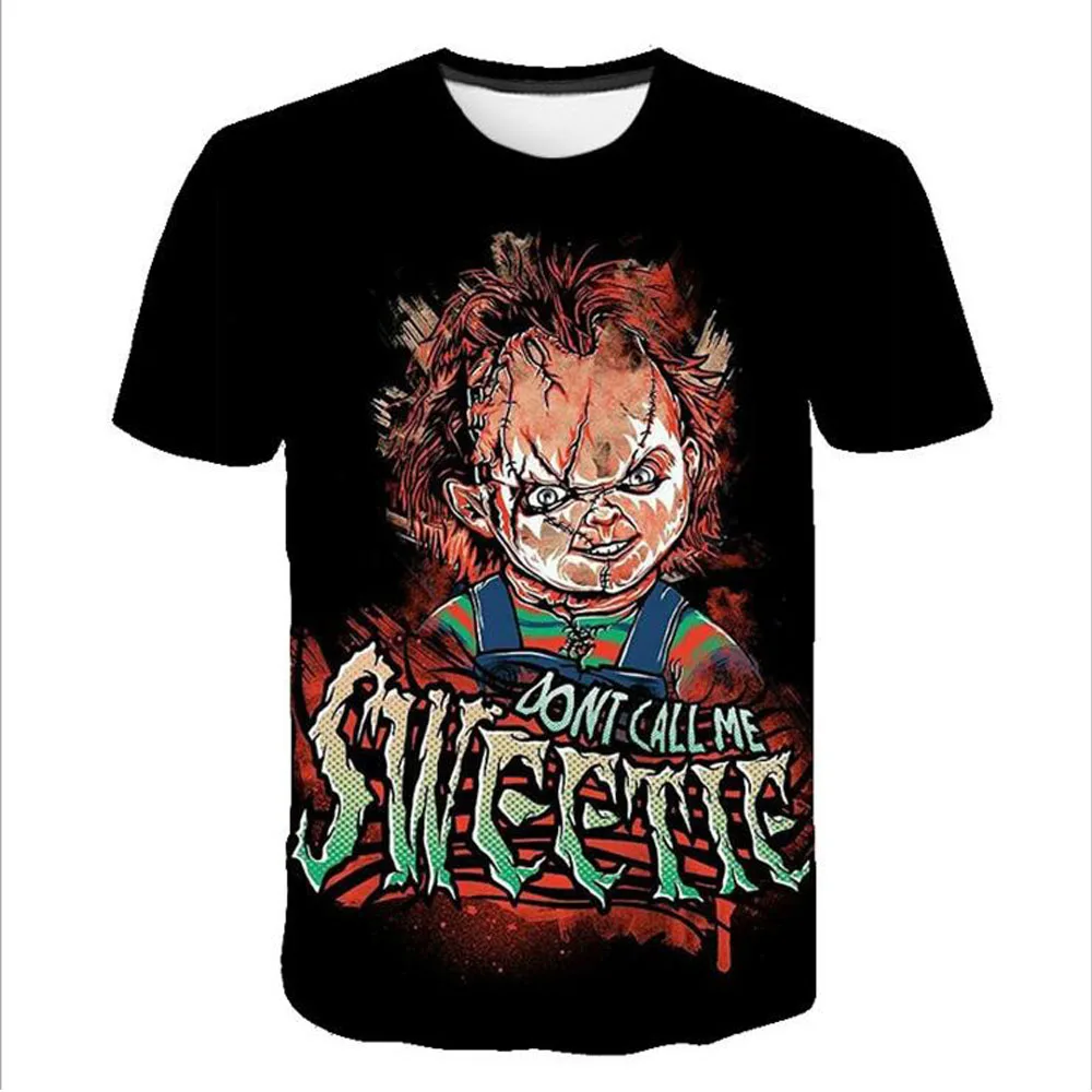 

Chucky T Shirt Demon Death Scary Evil Satanism Grim Reaper T-shirt Casual Horror Man/Women Tshirt Hip Hop Top Tees Male/female