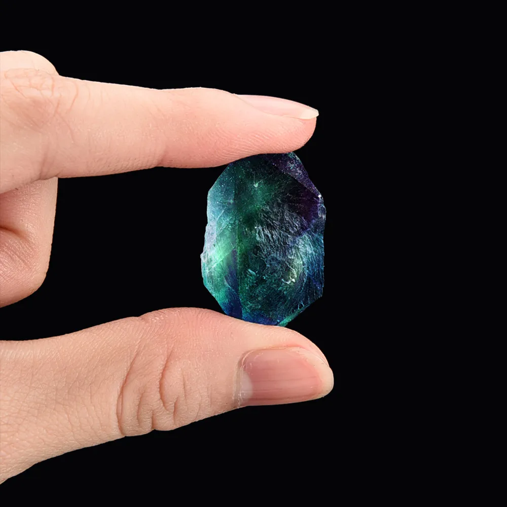 

Natural Irregular Crystal Quartz Healing Fluorite Wand Stone Purple Green Gem F5