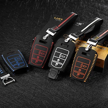 

Leather Key Case Chain Cover For FIAT Viaggio 2017 2012-2015 FIAT ottimo 2014 1.4T leather car key case key2p