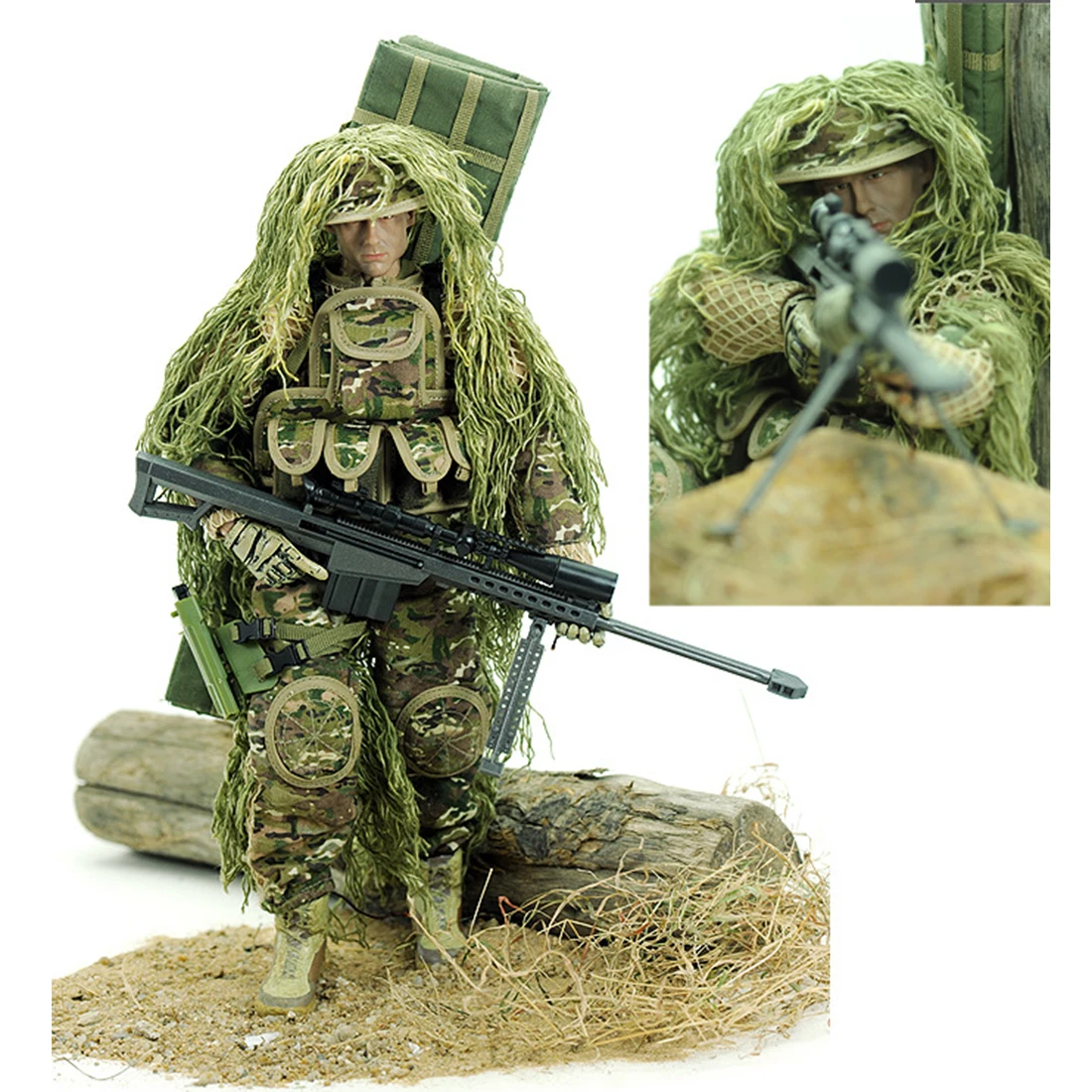 Figuras de Ação Presente com Articulação Móvel para Crianças Presente-todo o Terreno Realista Soldado Militar Brinquedo Sniper 30cm 1:6 2 Cheap Figuras de ação