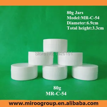 

FreeShip 20PCS 80g 80ml White Empty Plastic Cosmetic Cream Jar with Inner Lids/Caps for Cosmetic Refillable Sample Container Jar