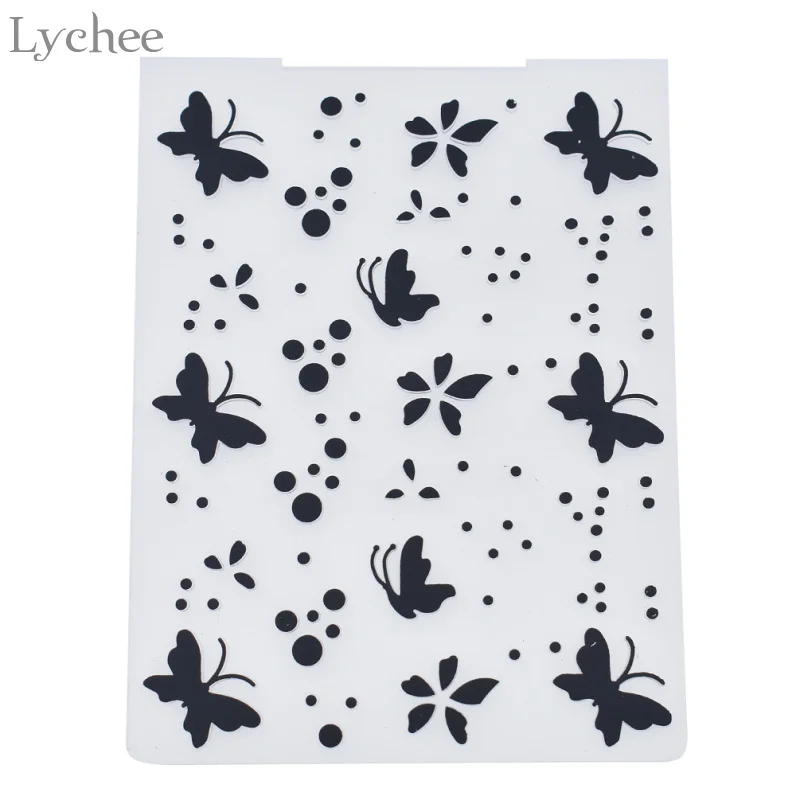 

Lychee Butterfly Flower Plastic Embossing Folder For Scrapbook DIY Album Card Tool Plastic Template Stamping