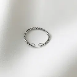 925 пробы серебряный малый витой кольца «Неделька» простой ретро тесьма кольца для женщин несколько способов ношения