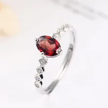 gemstone fine jewelry factory wholesale 925 sterling silver 7mm oval natural red garnet ring for female engagement wedding gift gemstone fine jewelry factory wholesale 925 sterling silver 7mm oval natural red garnet ring for female engagement wedding gift