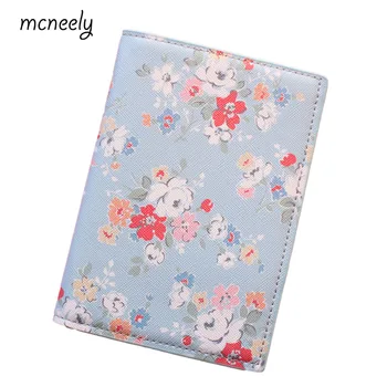 

Hot Sale New Floral Patterns Travel Passport Holder Blue PU Leather Flowers Passport Cover Case Capa Para Passaporte 14*10CM
