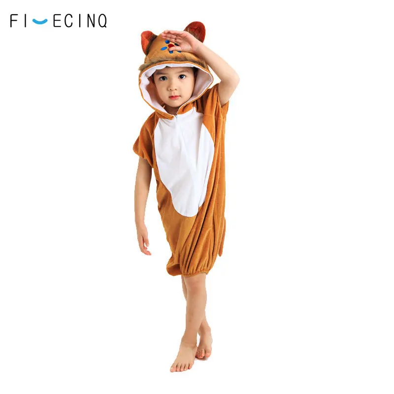 

Cartoon Brown Monkey Pajama Kid's Halloween Festival Animal Cosplay Costume Short Sleeve Party Suit Children Boy Girl Sleep Wear