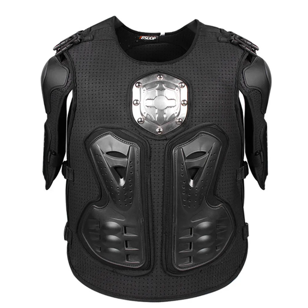 

Protective Motorcycle Body Armor Chest Protector Motocross Off Road Back Armour Protection Jacket J0575 Vest Clothing Metal Gear