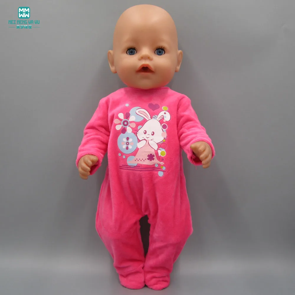 Baby Born Doll Clothes dress Fit 43cm Zapf Baby Born Doll Rose red plush crawling clothes