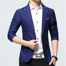 Мужской весенне-осенний блейзер с цветочным принтом, пиджак, брендовый приталенный Блейзер, костюм, Новое поступление, хлопковая модная деловая одежда, костюм, блейзер F1863