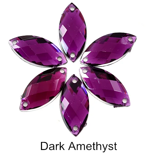 2 Sizes Horse Eye Acrylic Sew On Rhinestones Flatback Colorful Acrylic Glitter Crystals Stones For Women Dress Accessories B0656 