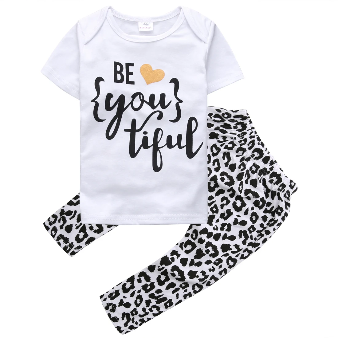 

Toddler Infant Kids Baby Girls Clothes Print Letters T-shirt Tops+Leopard Pants Summer Outfits Girls Summer Outfits