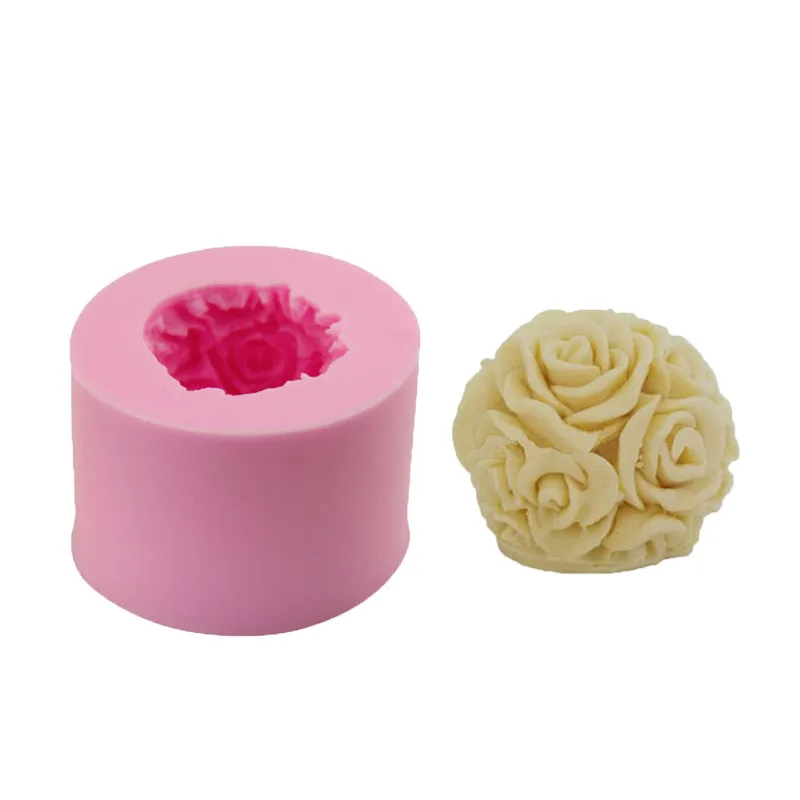 Rose Ball Silicone Mold Handmade Soap Cake Mould DIY Candle Clay Molds