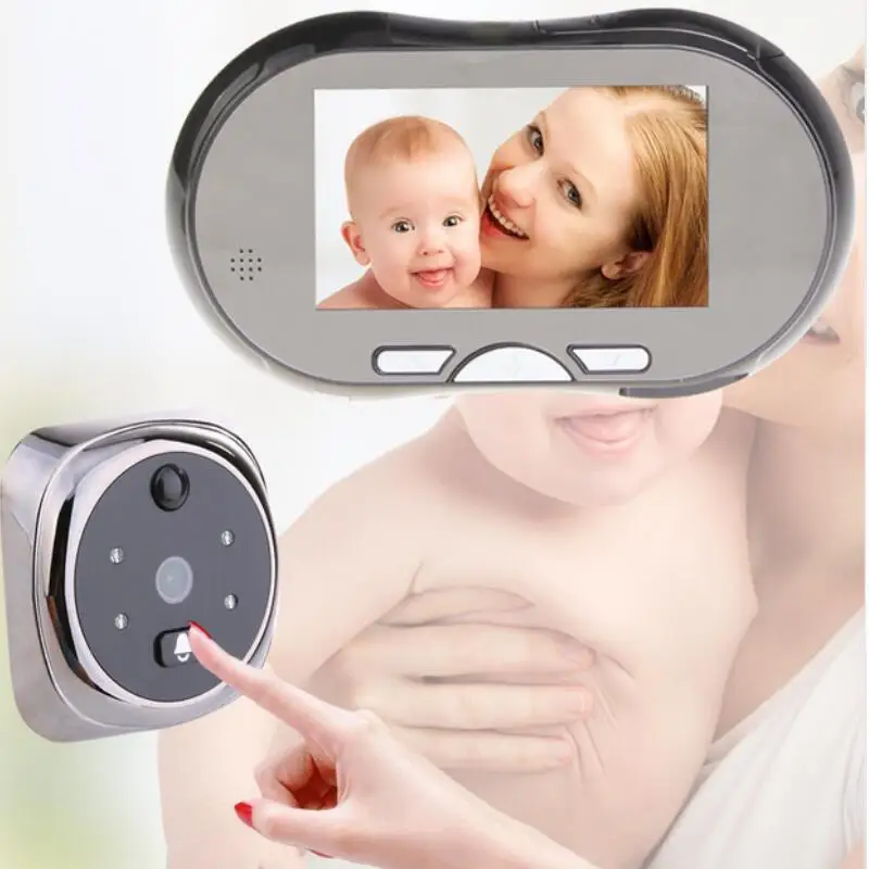 

160 degree lens motion detector video door bell 4.3" Lcd video Door Camera Doorbell peephole take picture IR 3X digital zoom