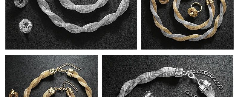 BTSETS African Beads Jewelry Set Nigerian Wedding Jewelry Sets For Women Silver Gold Color Antique Simple Indian Jewellery Set (5)