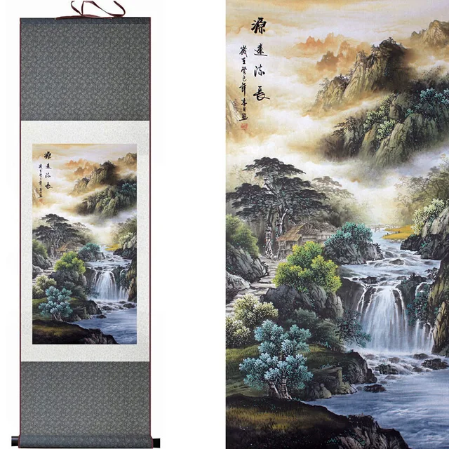 mountain and river painting chinese scroll painting landscape art