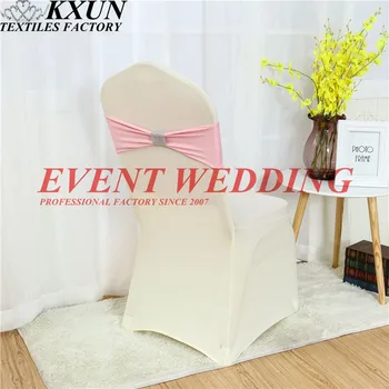 

Top Sale Lycra Band Spandex Chair Sash With Net Buckle For Wedding Event Chair Cover Decoration